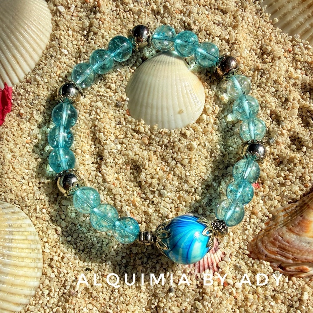 Alquimia silver and blue QUARTZ Pearl Bracelet